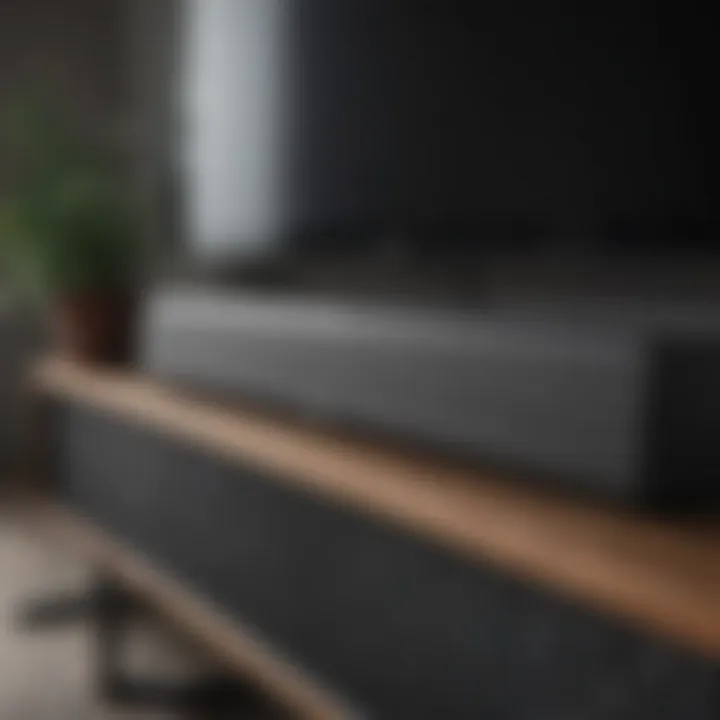 Close-up view of a Sonos soundbar showcasing its sleek design.