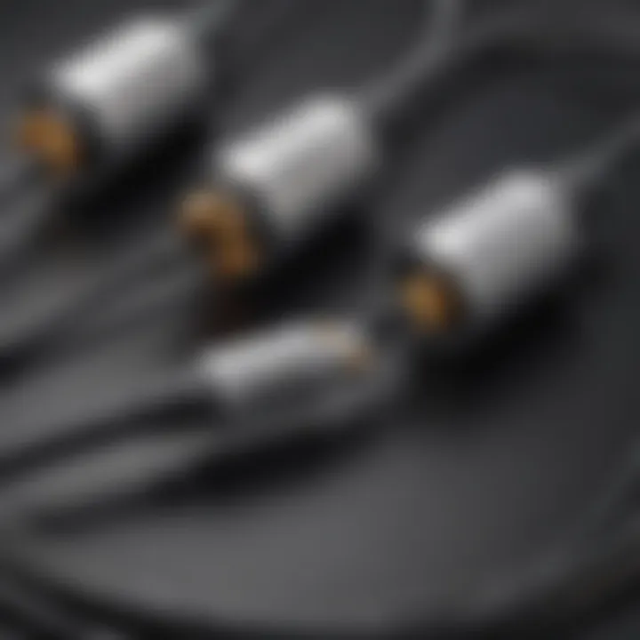 A close-up of the durable connectors of the Anker cable