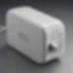 Detailed view of the Apple MagSafe Battery showcasing its sleek design.