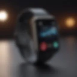 Sleek profile of the latest Apple smartwatch showcasing its design