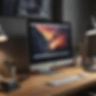 Apple Thunderbolt Display Monitor in a Creative Workspace A creative workspace featuring the Apple Thunderbolt Display Monitor in action