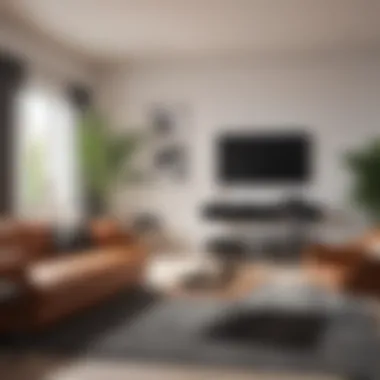 Modern living room setup with Apple TV Plus compatible devices