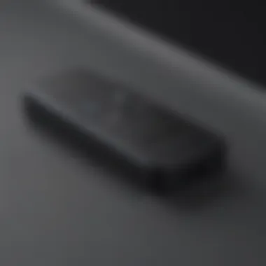 Close-up view of Apple TV stick ports and features