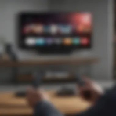 User enjoying streaming content on Apple TV stick