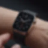 A close-up view of Apple Watch SE showcasing its sleek design and features