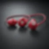 A close-up of Beats earbuds showcasing their sleek design.