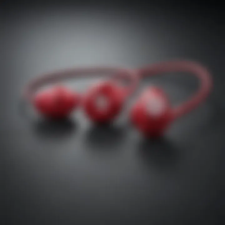 A close-up of Beats earbuds showcasing their sleek design.