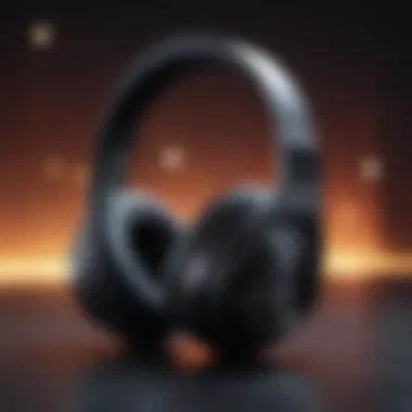 Powerful Sound Emanating from Beats Headphones Sleek headphones emitting powerful vibes