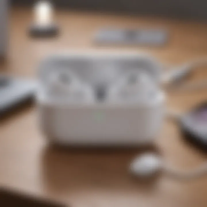 AirPods Pro charging case open on desk