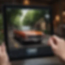 An iPad showcasing the built-in photo editing interface with text options