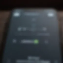 Detailed view of iPhone passcode input screen