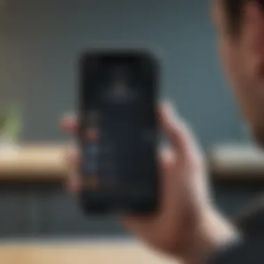 User Interaction with Reminder App User interacting with reminder app on iPhone