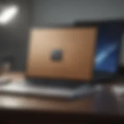 Illustration of Macbook with Microsoft Word logo