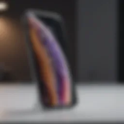Elegant design of the iPhone X showcasing its glass back and stainless steel frame