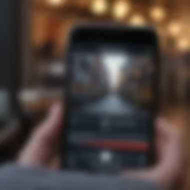 A close-up view of an iPhone displaying advanced filmmaking apps and editing tools.