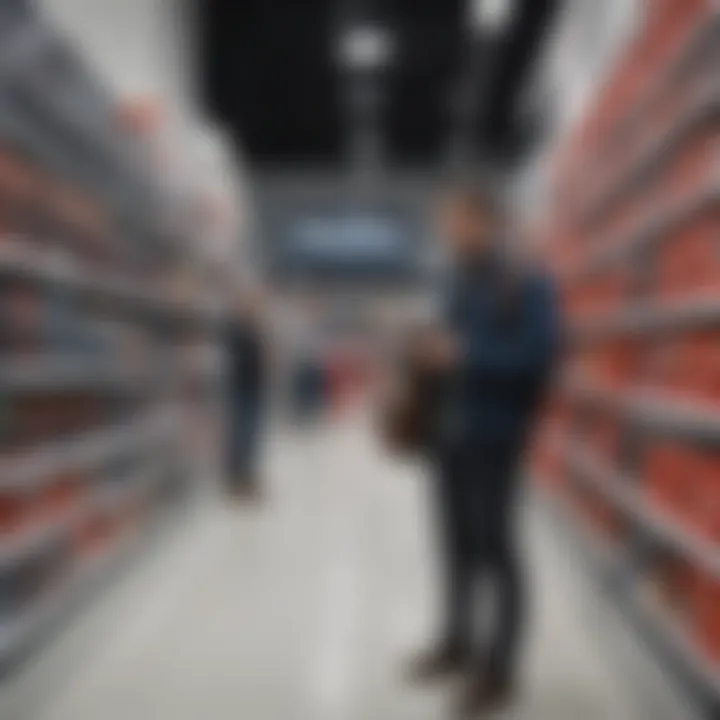 Customers exploring iPhones at Staples