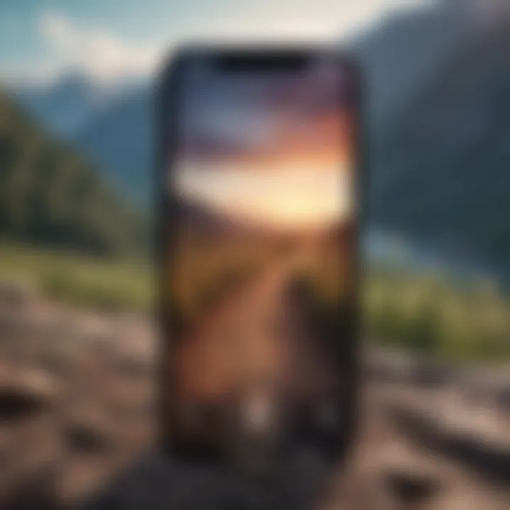 Vibrant iPhone wallpaper showcasing a scenic landscape