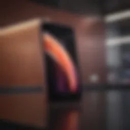 An elegant display of an iPhone SE showcasing its design and features