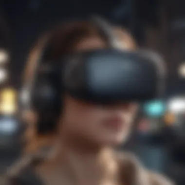 Digital Technology Virtual Reality Headset Digital technology concept with virtual reality headset