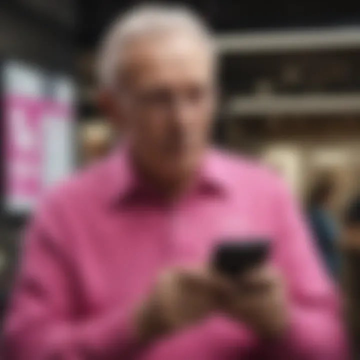 Elderly man experiencing T-Mobile services