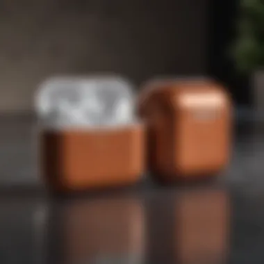 Standard vs. Custom Air Pod Pro A visual comparison of standard versus custom Air Pod Pro in a stylish setting.