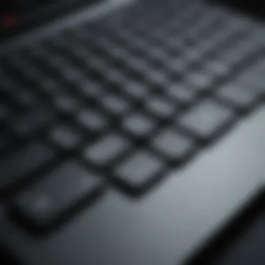 Close-up of touchpad functionality on a Mac-compatible keyboard