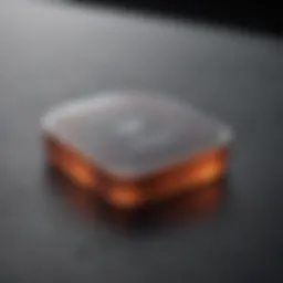 A close-up of a non-invasive glucose sensor on a surface