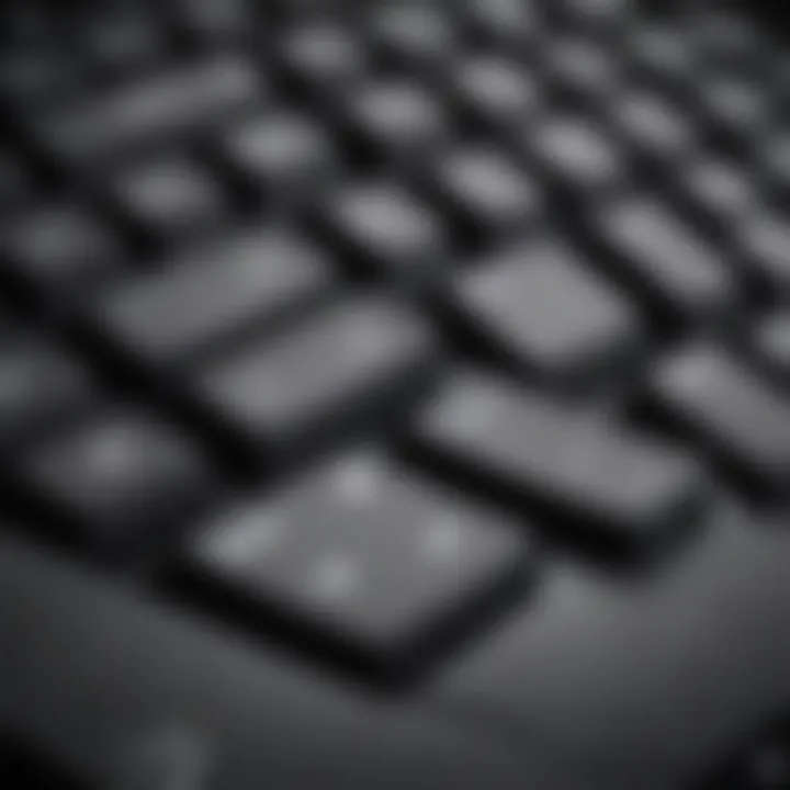 Close-up of the keyboard keys showcasing functionality