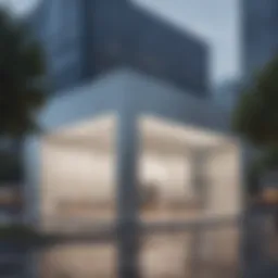 Exterior view of an Apple Store in Ontario showcasing its modern architecture