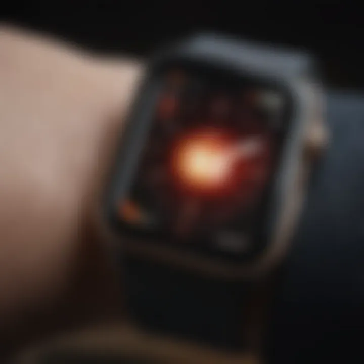 A close-up of the Apple Watch displaying the Emergency SOS feature