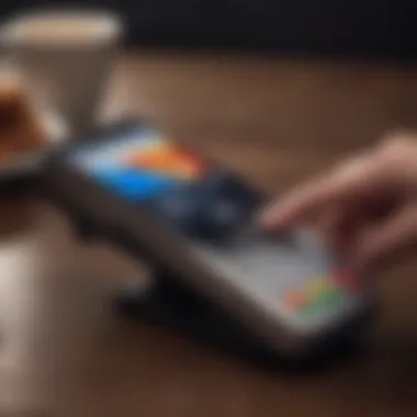 A smartphone displaying Apple Pay in action