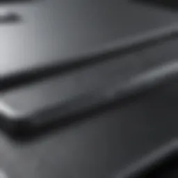 Close-up view of MacBook Pro casing materials