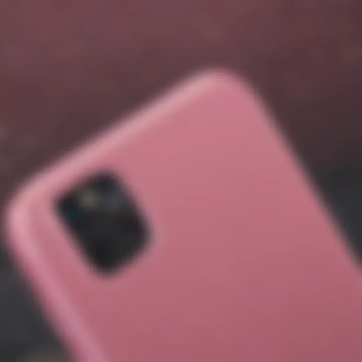 A close-up view of the pink iPhone's specifications displayed on a digital screen.