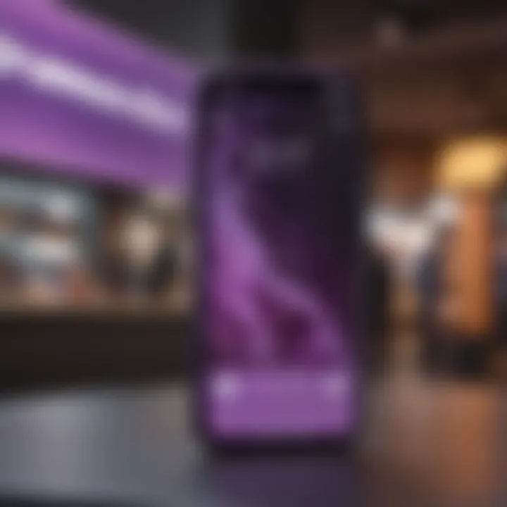 Purple iPhone in a modern lifestyle setting emphasizing its cultural impact