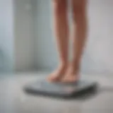 User interacting with the Qardio Base smart scale