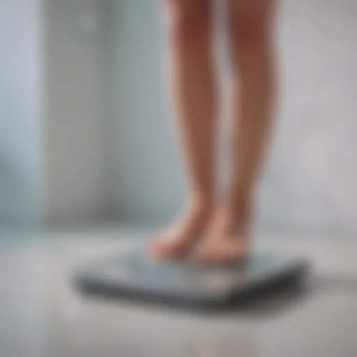 User interacting with the Qardio Base smart scale