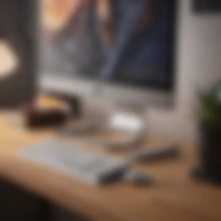 Close-up of Satechi Aluminum Monitor Stand showcasing its material quality