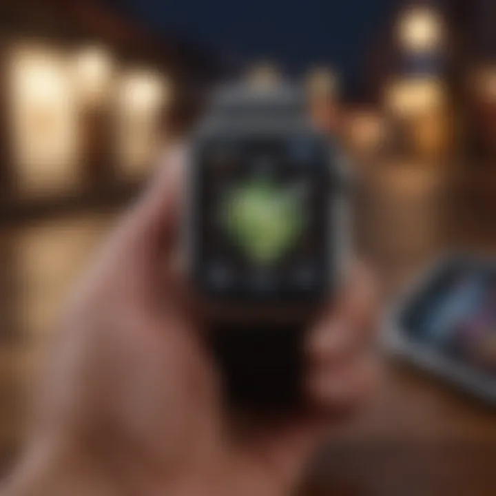 Screenshot of the Find My iPhone app on an iPhone with Apple Watch notifications.