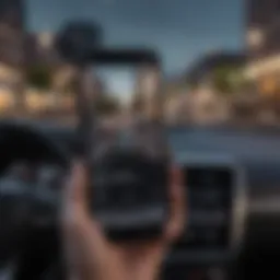 User navigating the Uber app interface on an iPhone
