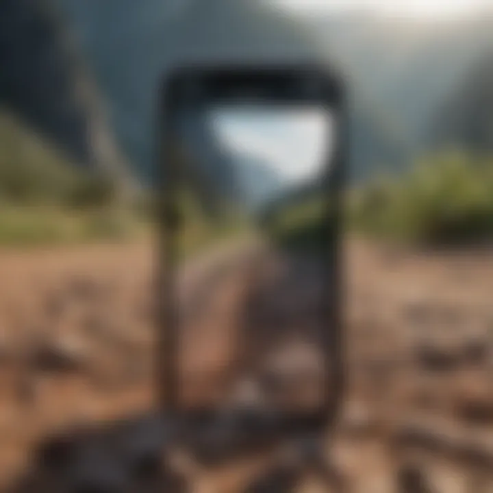 An iPhone capturing stunning landscape photography using a zoom lens