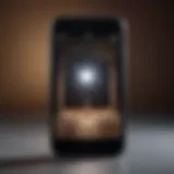 Flashlight icon on smartphone screen