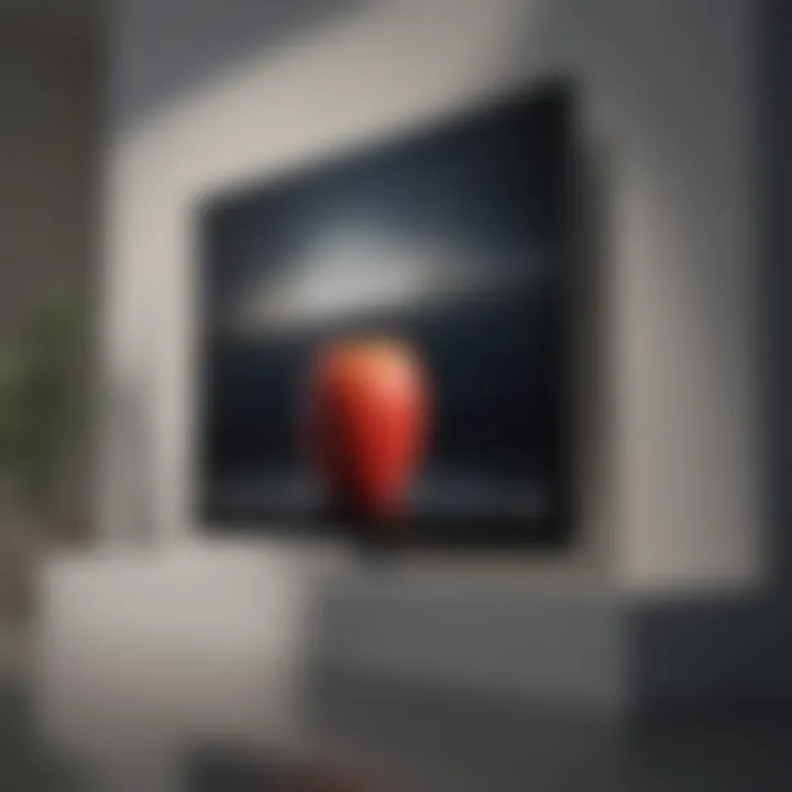 A futuristic digital display showcasing the wide range of content available on Apple TV