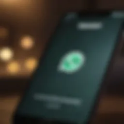 WhatsApp logo displayed on an iPhone screen