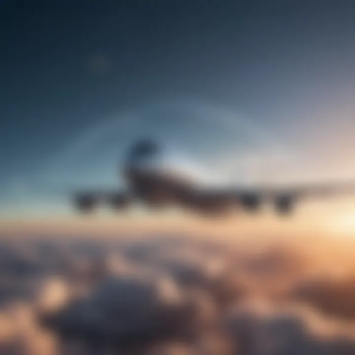 An augmented reality view highlighting aircraft in the sky with digital overlays of information.