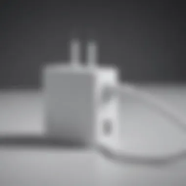 Sleek Aesthetics and Modern Design Sleek and modern design of the latest iPhone power adapter