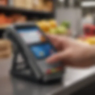 Close-up of iPhone Screen Showing Apple Pay App at Aldi