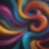 Abstract art of colorful swirls and patterns