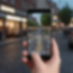 Illustration showing Android phone with location tracking app