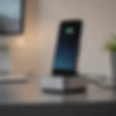 Logitech iPhone Charger in Modern Workspace Setting