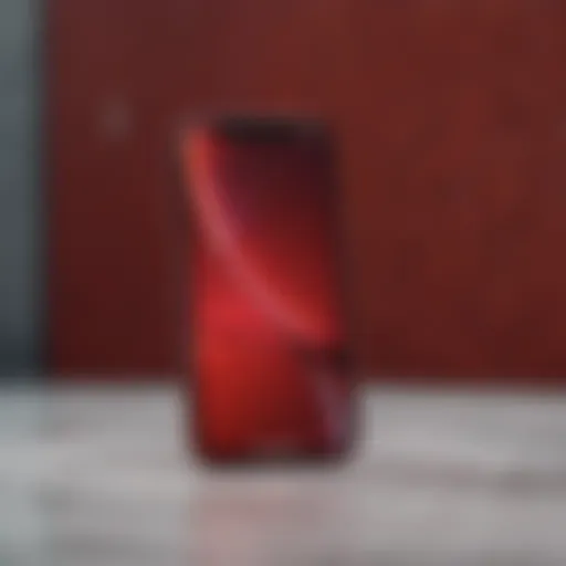 Luxurious Red iPhone XR on Marble Surface